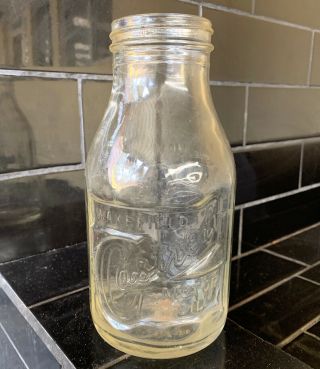 Wakefield Castrol Embossed 1 Imperial Quart Vintage Oil Bottle
