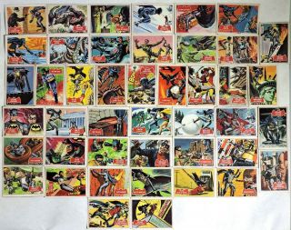 S658.  Vintage: Set Of 44: Batman Set A Trading Cards From Topps (1966) Complete