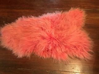 Vintage Retro Pink Ombré Fur Sheep Sheepskin Rug? Photo Prop