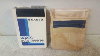 Vintage Sanyo M6060 Stereo Auto Reverse Cassette Player W/ Case