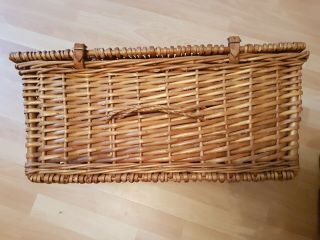 Vintage Large Industrial Wicker Laundry Linen Basket Storage Hamper 2