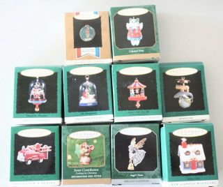 Hm3 Hallmark Christmas Ornament Vintage Set Of 10 Mini