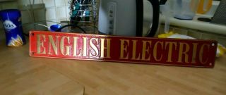 Vintage English Electric Cast Brass Sign
