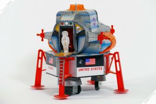 Dsk Masudaya Horikawa Apollo 11 Lunar Module Rocket Tin Japan Vintage Space Toy