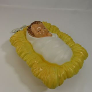 Vintage Baby Jesus In The Manger Blow Mold Christmas Nativity 10 " X 13 " Light - Up