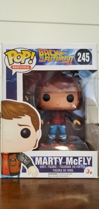 Marty Mcfly With Hoverboard Funko Pop 245 Rare Vaulted