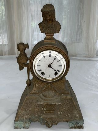 Antique Ansonia Clock Co Victorian Mantle Clock Fancy 1882 8 Day T & S Project