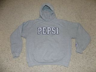 Vintage Adult L Champion Pepsi Cola Gray Stitched Pullover Hoodie