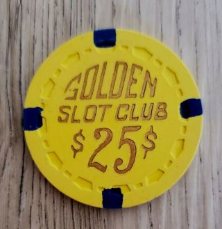 $25 Las Vegas Golden Slot Club Casino Chip - Near