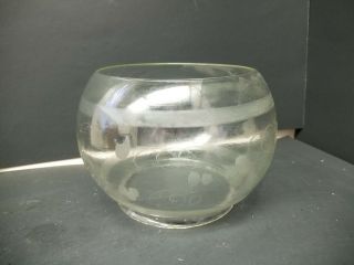 Antique Glass Gas Shade With Swirl And Dot Motif 5 " Fitter