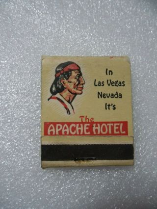 Las Vegas Rare Early Apache Hotel Casino Club Lounge Bar Restaurant Matchbook