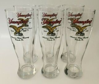 Set Of 6 Vintage Yuengling Lager Pilsner Beer Glasses: America 