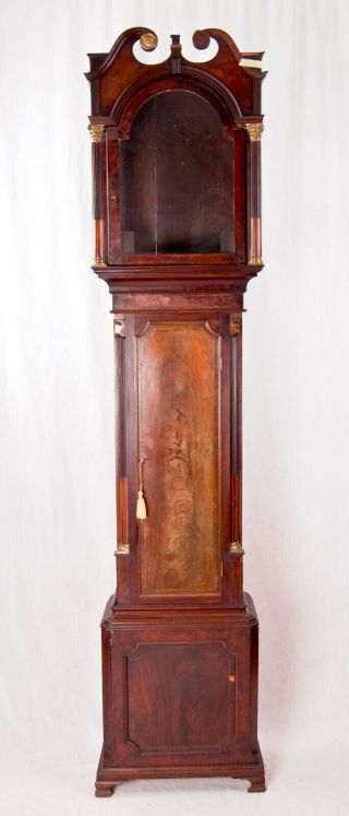 English Inlaid Flame Mahogany Grandfather Clock Case Only @ 1790 Case