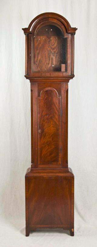 American Roxbury Style Inlaid Mahogany Grandfather Clock Case Only @ 1800 Good