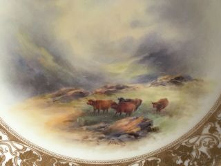 Vintage Royal Worcester J.  Stinton HandPainted Highland Cattle Cabinet Plate 2
