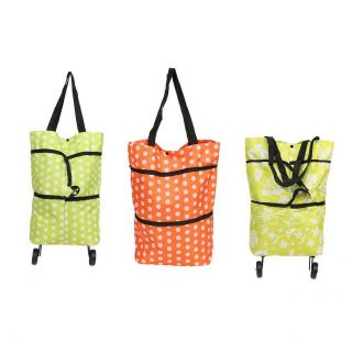 Foldable Shopping Trolley Bag Rolling Wheel Cart Tote Grocery Handbag Cu3