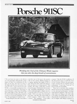 1980 Porsche 911sc Coupe Road Test Technical Data Review Article