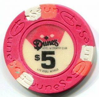 $5 DUNES HOTEL AND COUNTRY CLUB LAS VEGAS CASINO POKER CHIP 2