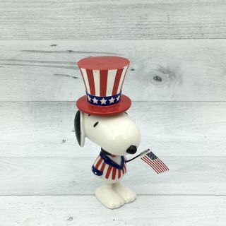 2016 Dept.  56 Snoopy By Design Star Spangled Snoopy Ceramic America Figure