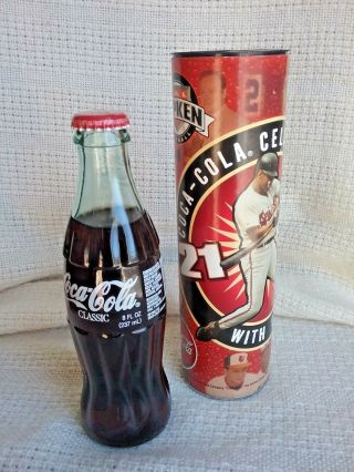 Cal Riplin Jr.  Coca - Cola Bottle In Commemorative Tube - Celebrate 21 Years 2001
