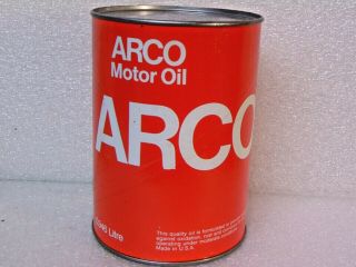 Vintage Arco Atlantic Richfield Motor Oil Cardboard Advertising Can $6.  95 No Rsv