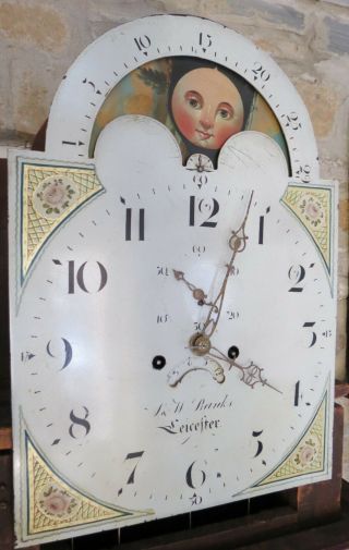 Good Longcase Clock Moon Dial And Movement.  Banks Leicester.  Gwo.  C1815