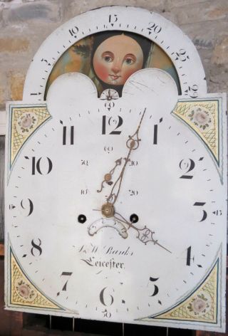 Good Longcase Clock Moon Dial and Movement.  Banks Leicester.  GWO.  c1815 2