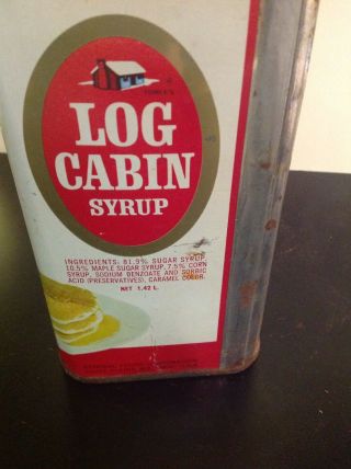 Log Cabin Syrup tin - General Foods Corp.  W/ Vintage Syrup Dispenser - FUN DISPLAY 3
