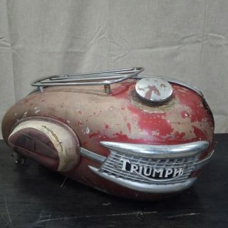 Vintage Triumph Motorcycle Gas Tank W/ Emblems