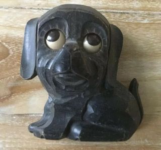 Oswald Black Forest Rolling Eye Dog Clock Case Eyes And Motion Work Only