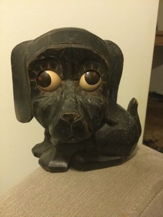 Oswald Black Forest Rolling Eye Dog Clock Case Eyes And Motion Work Only 2