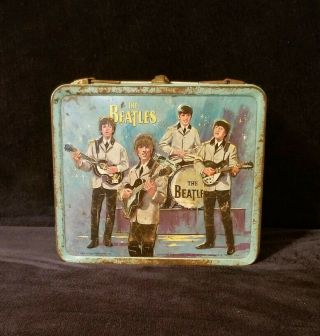 Rare Vintage 1965 " The Beatles " Metal Lunchbox By Aladdin (no Thermos)