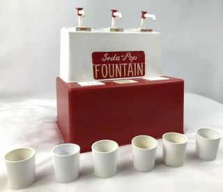 Vintage Soda Shoppe Fountain Root Beer,  Coca Cola Syrup Dispenser Pumps