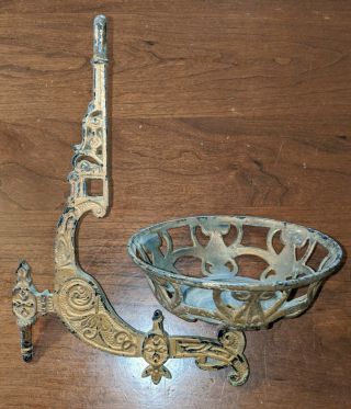 Antique American Cast Iron Kerosene Oil Lamp Bracket