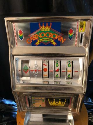 Vintage Waco Casino Crown Toy Slot Machine 25 Cent Coin Operated Japan 2
