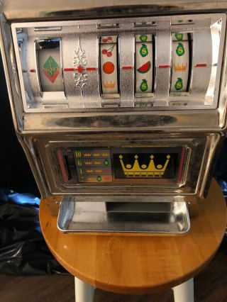 Vintage Waco Casino Crown Toy Slot Machine 25 Cent Coin Operated Japan 3