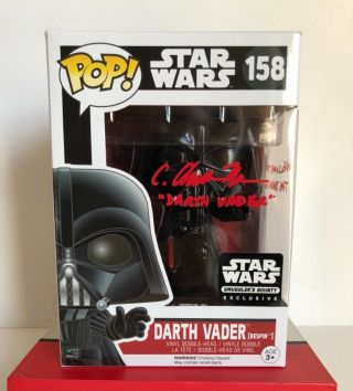 Star Wars Darth Vader Signed Exclusive Funko Pop C.  Andrew Nelson Authentic