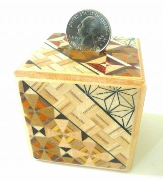 Japanese Yosegi Puzzle Box Wooden Secret Magic Coin Saving Bank Trick Box Hk - 035