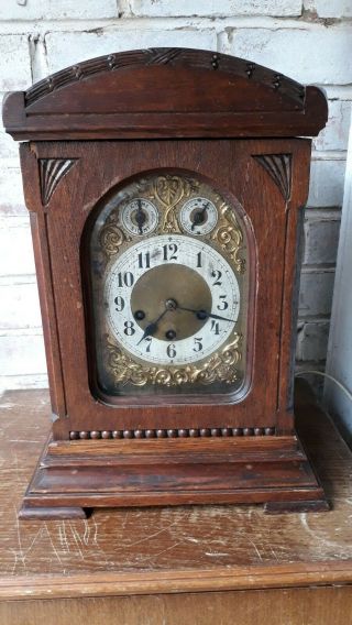 Antique Bracket Mantel Clock Westminster Chiming Quarter Strike Junghans Germany