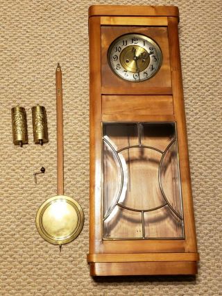 Antique Gustav Becker Art Deco Vienna Regulator Weight Driven Wall Clock 3