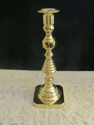 Vintage Baldwin Brass Beehive Candle Holder Stick 9 - 3/4 " Tall