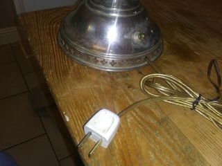 Antique Rayo Nickel Plated Oil Lamp Converted To Electric No Chimney 3