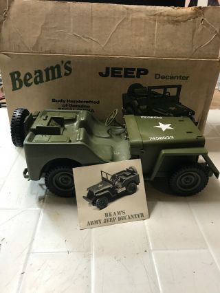 Vintage Jim Beam Wwii Army Military Jeep Decanter Empty Decanter Box