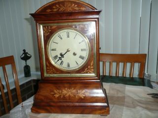 Early,  German ? Double Fusee Bracket Clock,  Wooden Plates,  Inlaid Case