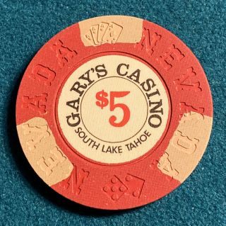 Gary’s Casino South Lake Tahoe,  Nevada $5 Chip 2