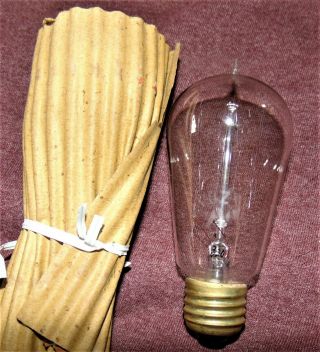 OLD Antique Mazda Tipped Balloon Edison Light Bulb Squirrel Cage?Filament WORK b 2