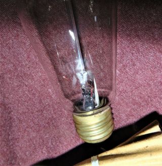 OLD Antique Mazda Tipped Balloon Edison Light Bulb Squirrel Cage?Filament WORK b 3