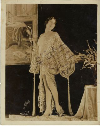 Silent Era Actress Olive Borden,  Autographed Vintage Studio Fashion Photo.  1926