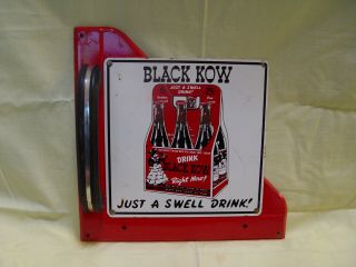 Vintage Black Kow Cola Soda 3 Piece Metal Advertising Door Pull Sign