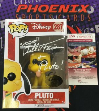 Bill Farmer Pluto Signed Autographed Funko Pop 287 Disney Series 10 Jsa